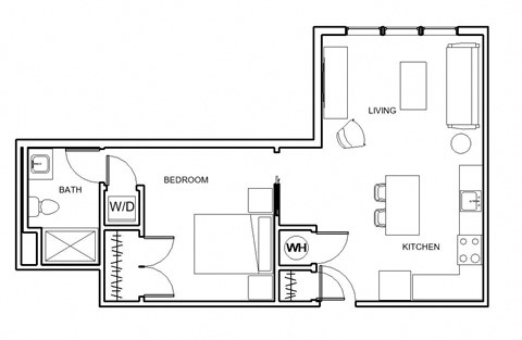 Brunswick Floor Plan at Hibernia Apartments, Missouri, 63139